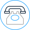 blue and white telephone icon